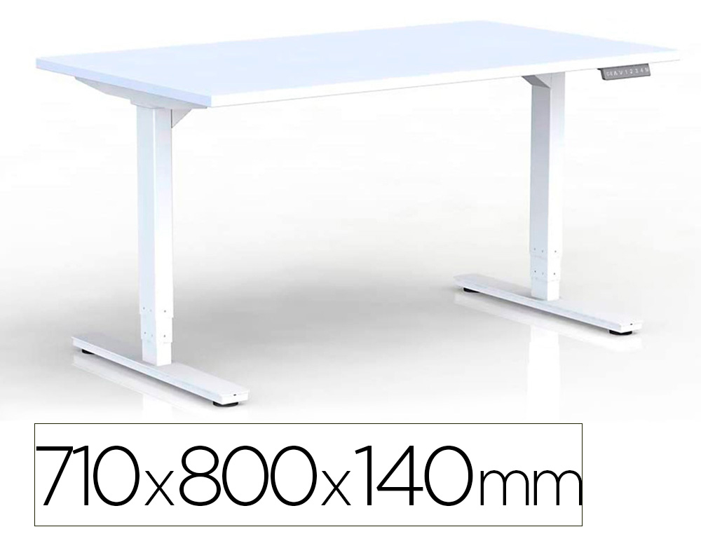 BUREAU EOL LUTZ PLATEAU SUR PIEDS REGLABLE EN HAUTEUR     710X800X140MM BLANC