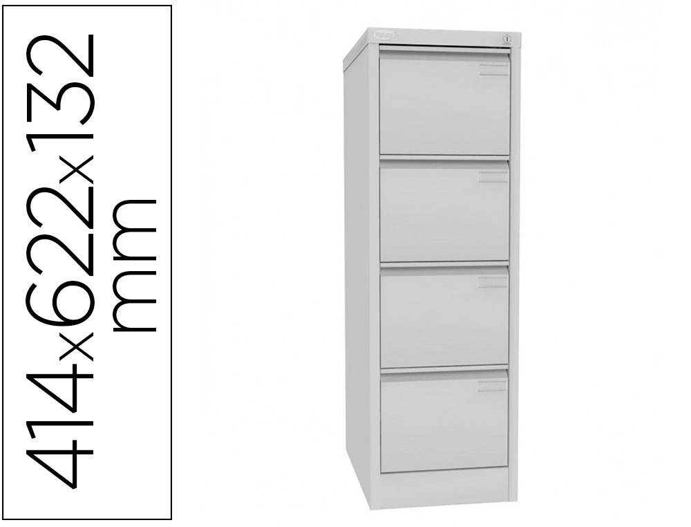 CLASSEUR EOL 4 TIROIRS POUR DOSSIER SUSPENDU              414X622X132MM COLORIS GRIS