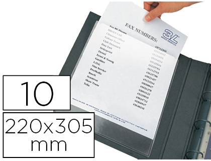 POCHETTE TARIFOLD 3L ADHSIVE A4 220X305MM OUVERTURE PETIT CT 10 UNITS